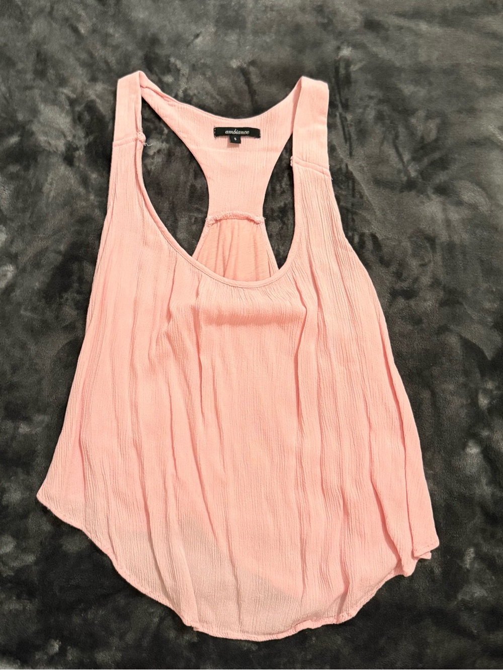 Ambiance Pale Pink Ribbed Racerback Tank